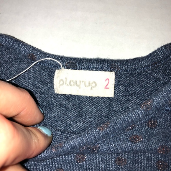 Play Up European Designer 2 Dress Polka Dots Navy - Picture 9 of 14